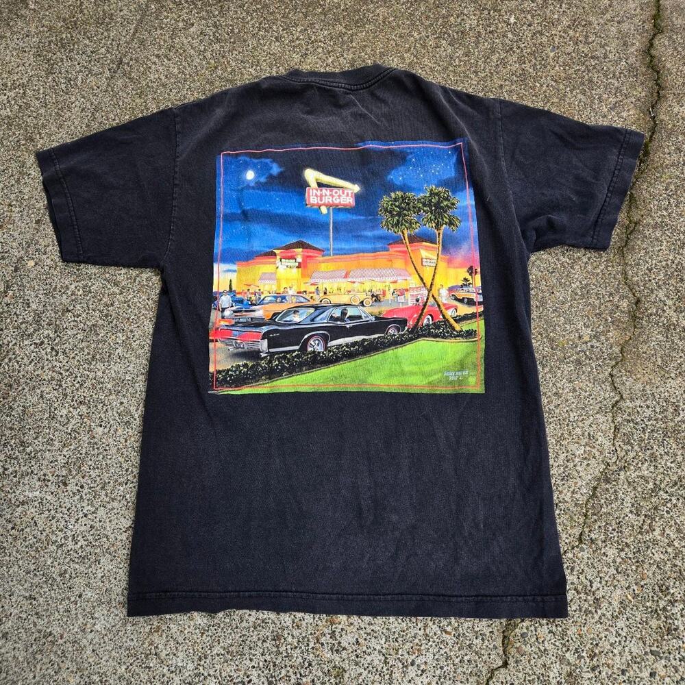 Vtg Y2k IN N OUT BURGER California Buick Corvette Graphic Fast Food T Shirt Med